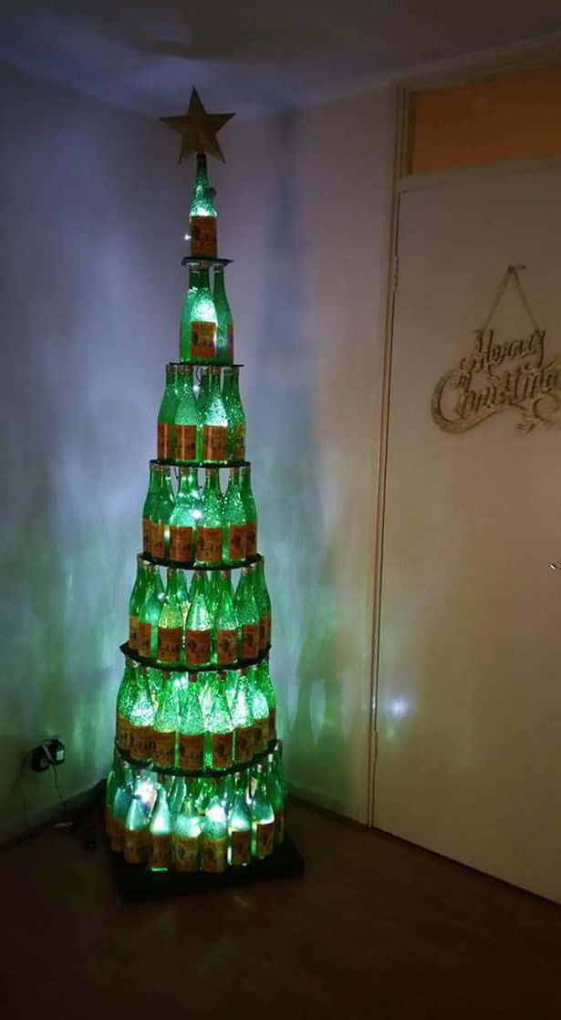 Grønn flaske juletrebilde Bakgrunner