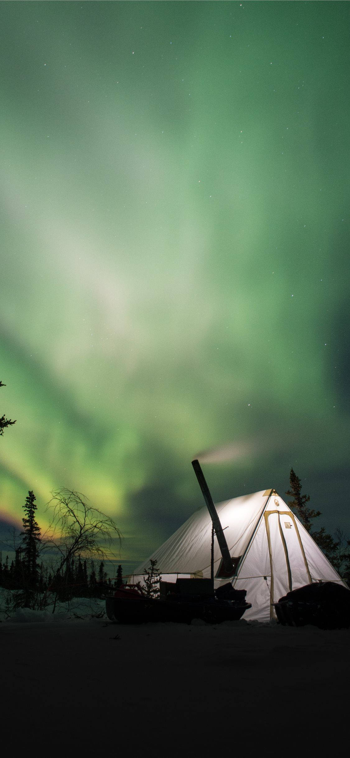 Grønn Himmel Camping Bakgrunner