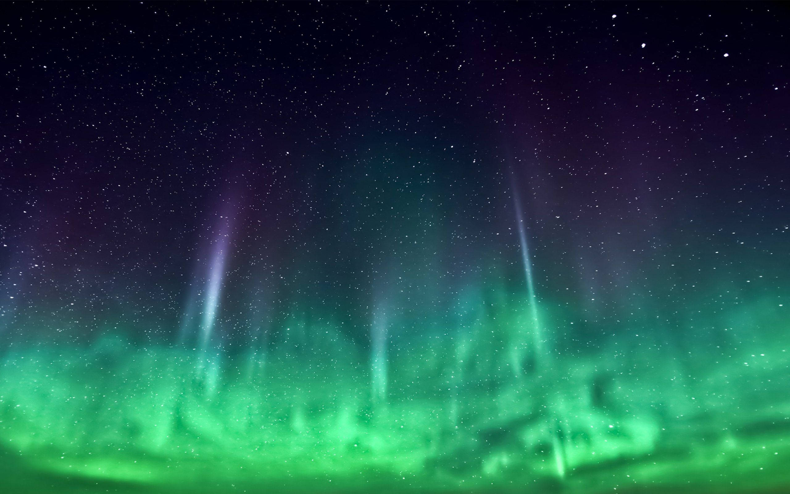 Grønn himmel med hundrevis av stjerner Bakgrunner