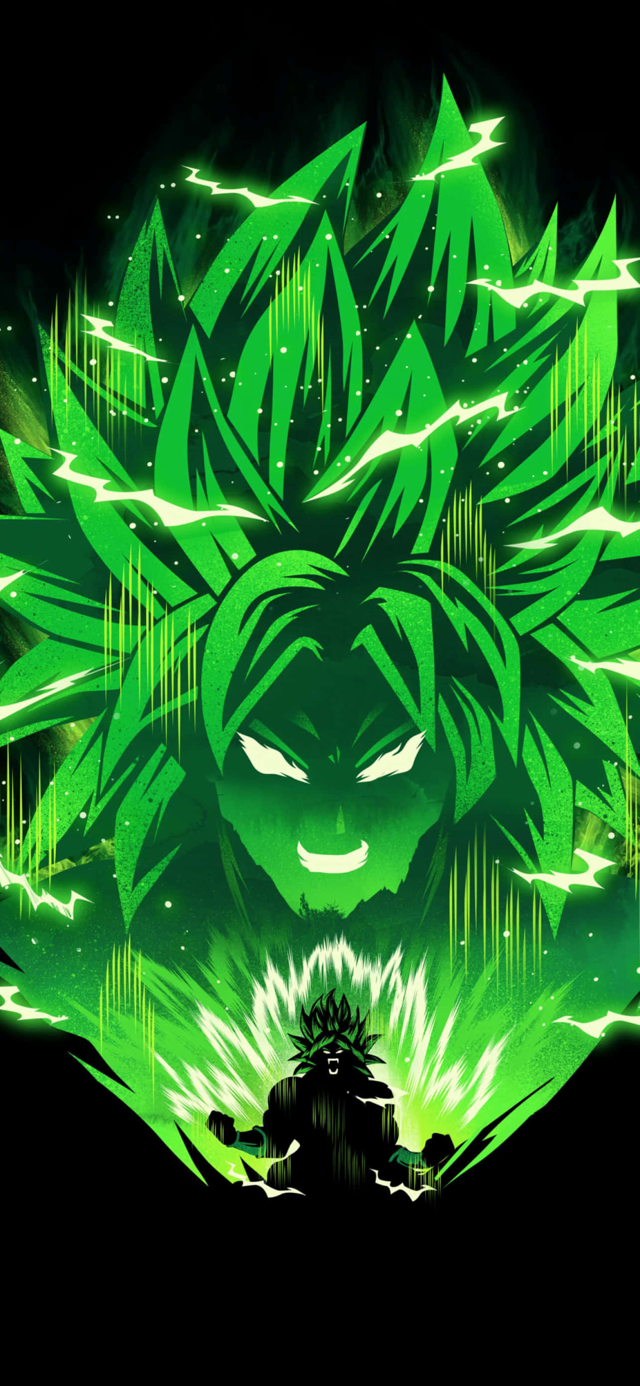 Grønn Super Saiyan Broly iPhone Bakgrunner