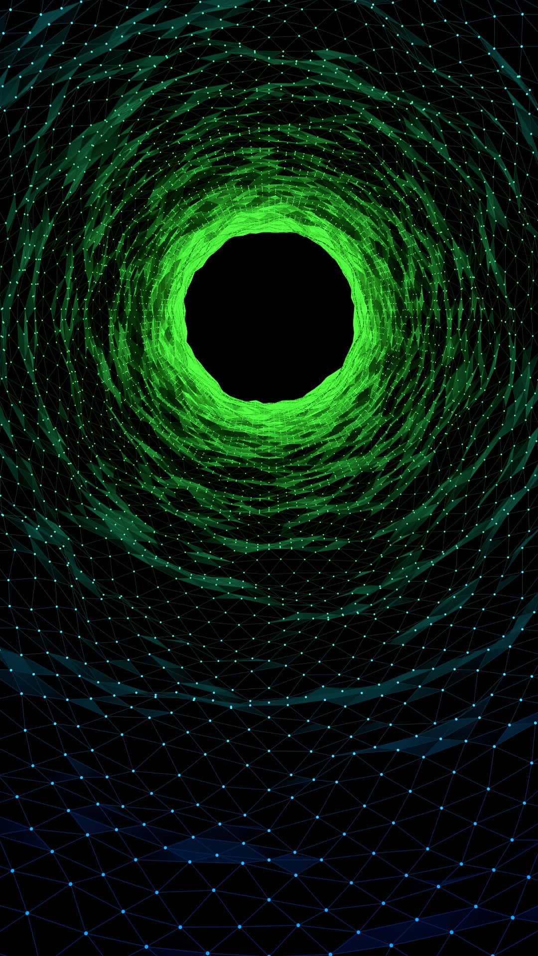 Grønt hull Pixel 3xl OLED-bakgrunn Bakgrunner