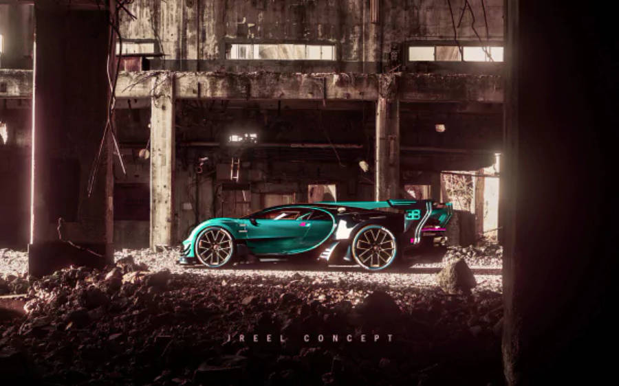 Grønn Bugatti Chiron 4K Bakgrunner