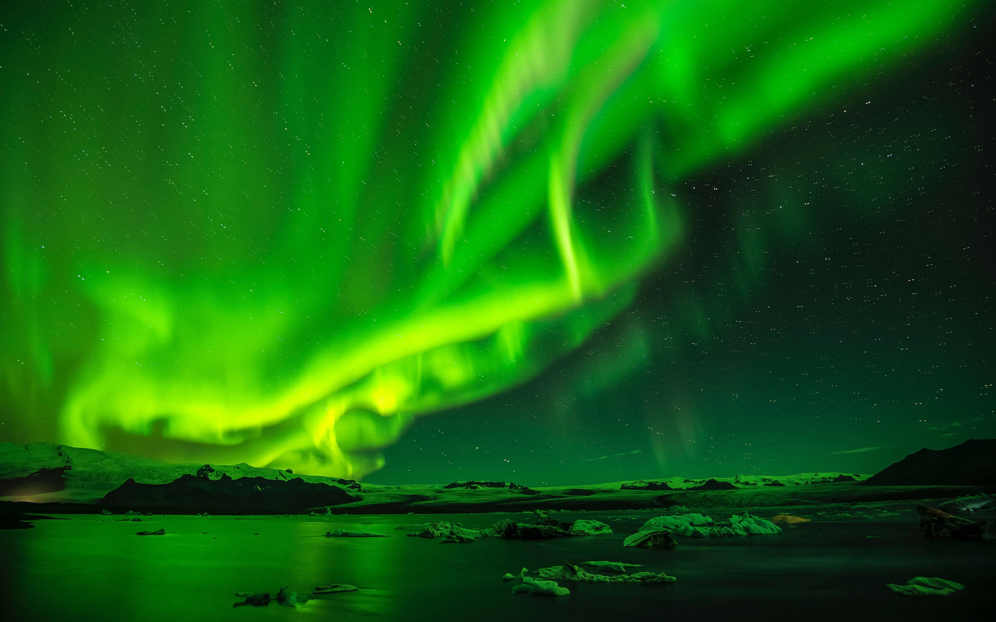 Grønn himmel nordlys Bakgrunner