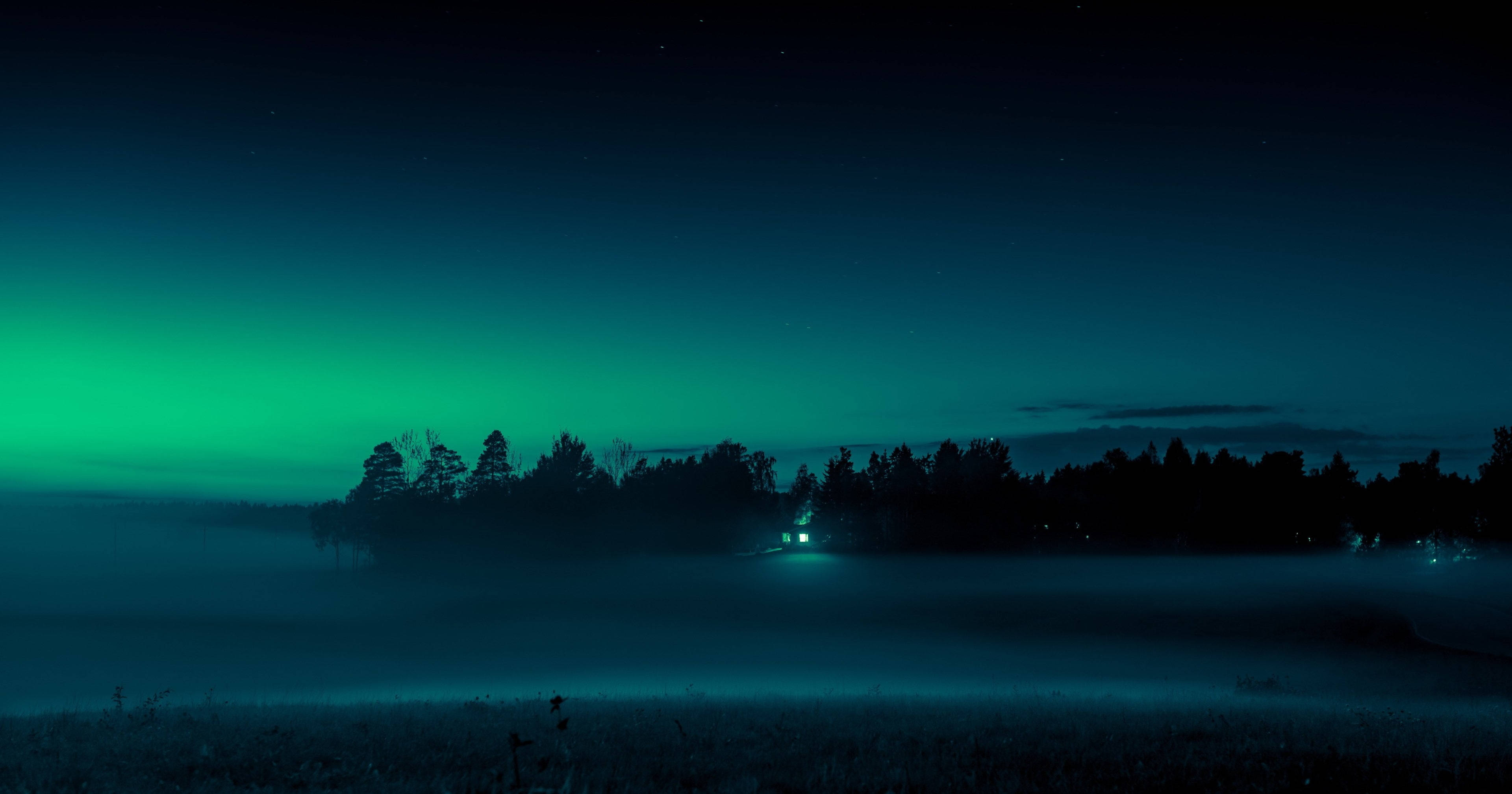 Grønn nattehimmel profesjonell bakgrunn Bakgrunner