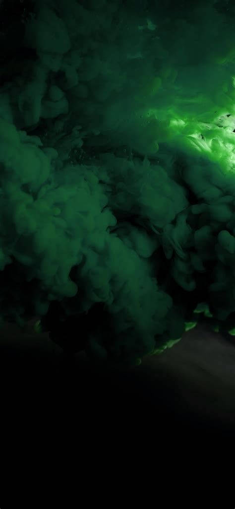 Grønn røyk og lys iPhone Bakgrunner