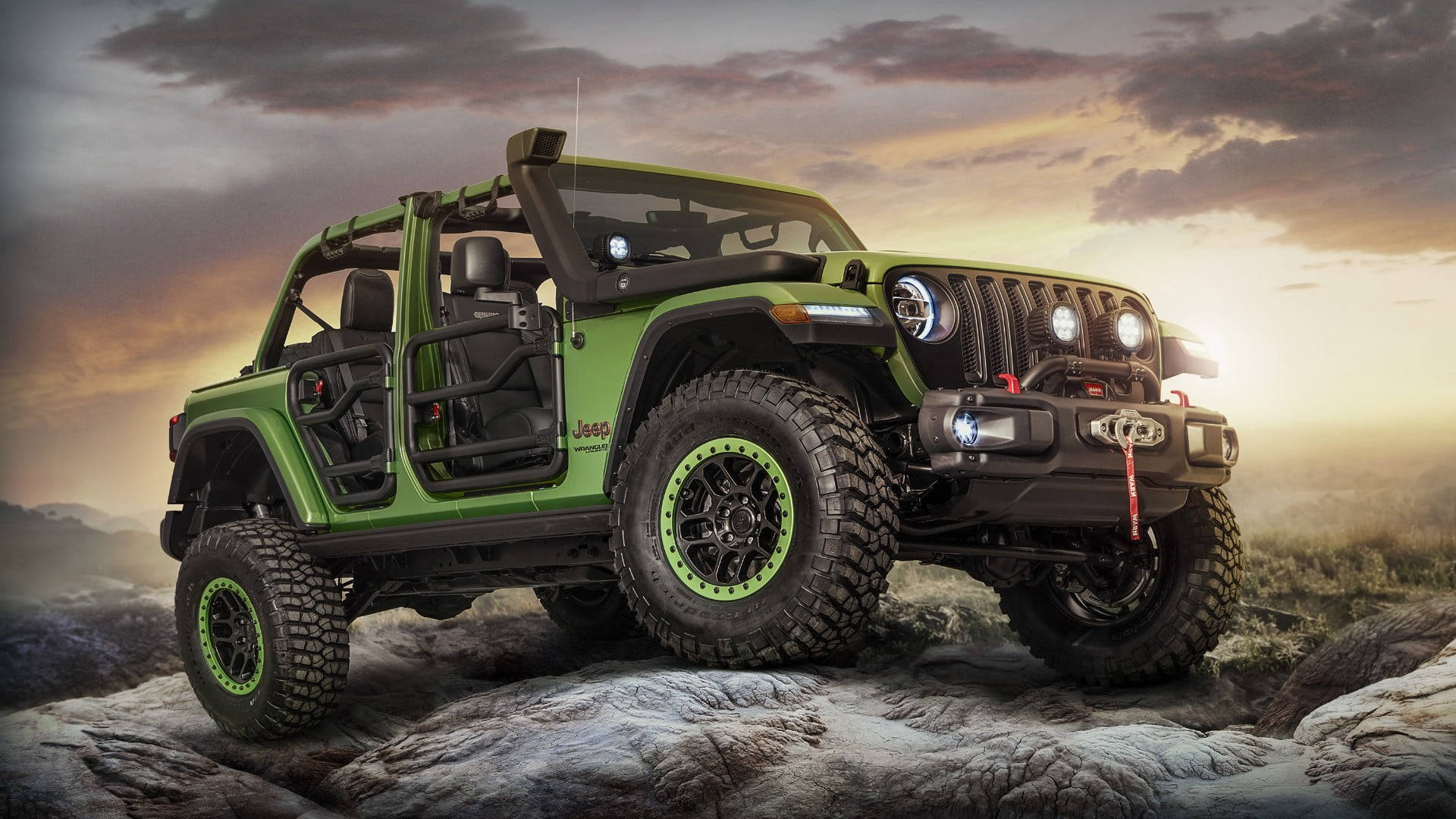 Grønn Thar 4K Jeep — Bil 4K GIF Bakgrunner
