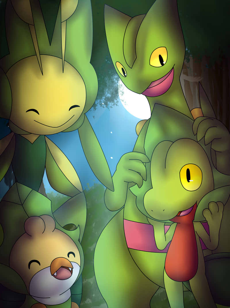 Grovyle med grønne Pokémon Bakgrunner