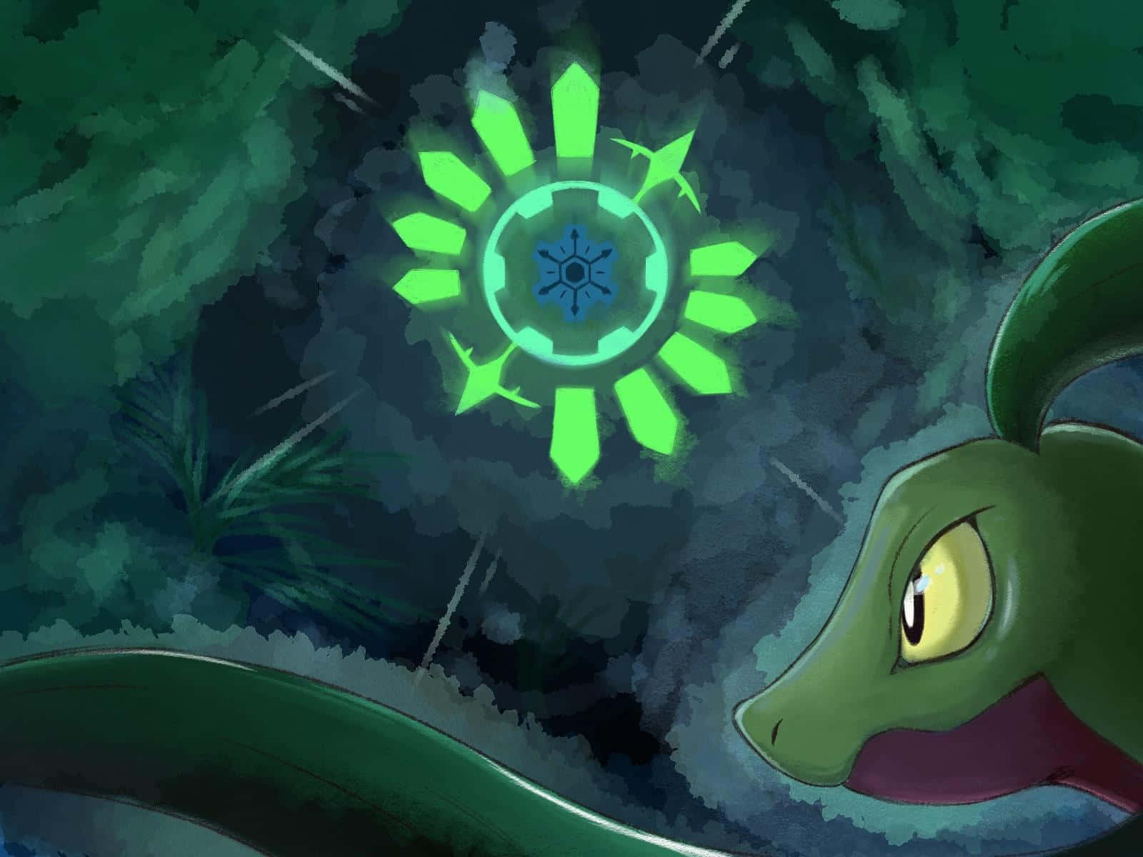 Grovyle omgitt av bambus Bakgrunner
