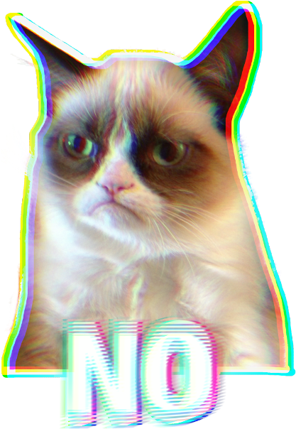 Grumpy Cat Glitch Art N O Meme.PNG Bakgrunner