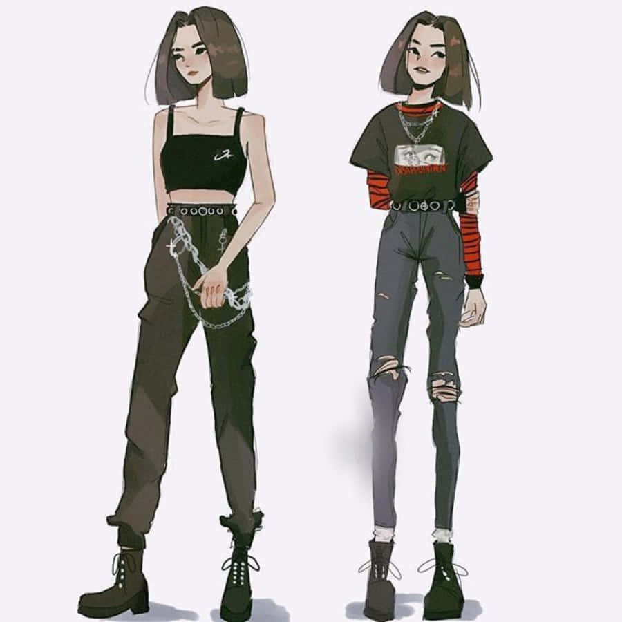 Grunge Anime Jente Mote Bakgrunner