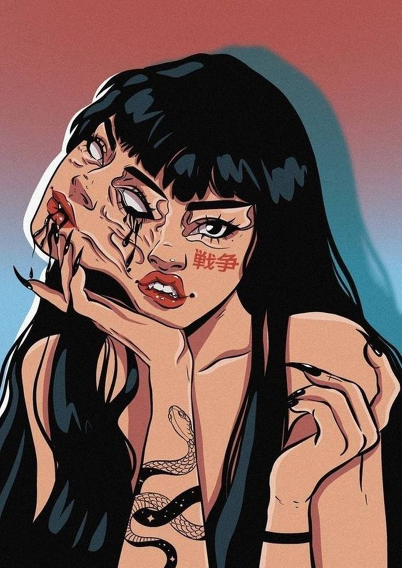 Grunge Estetikk Unik Kul PFP Digital Kunst — Søt estetisk GIF Bakgrunner