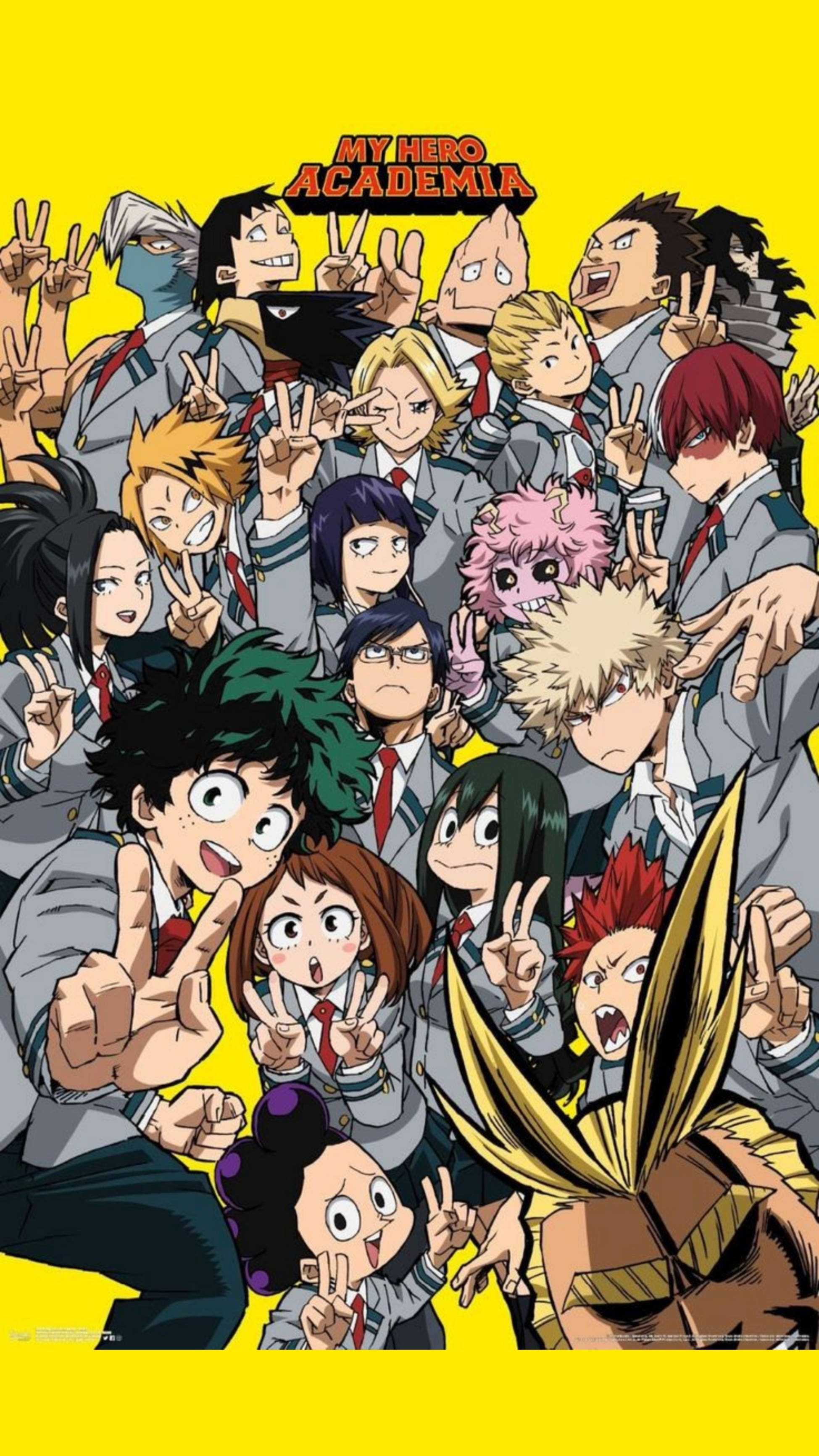 Gruppeplakat My Hero Academia iPhone Bakgrunner