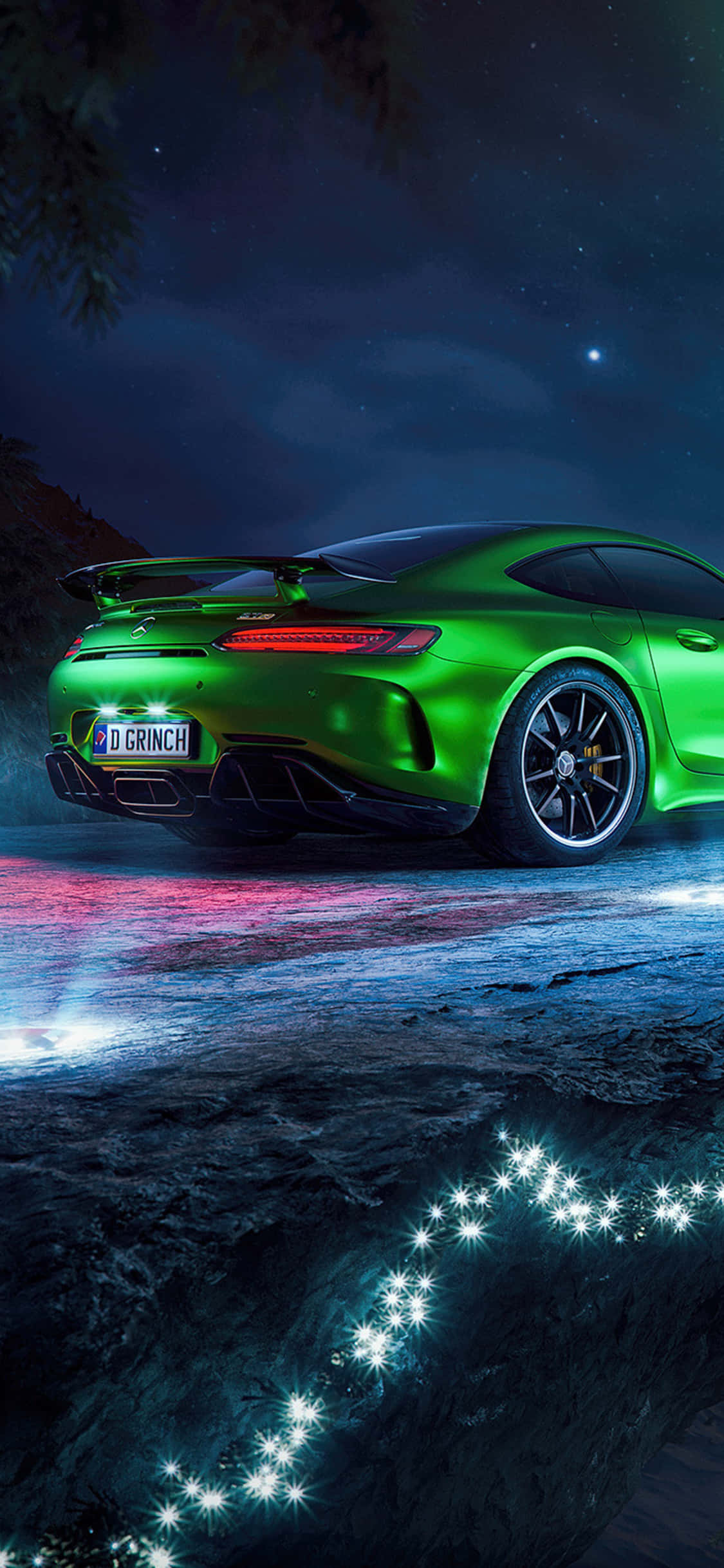 GT R grønt iPhone Xs Mercedes Amg-bakgrunnsbilde Bakgrunner