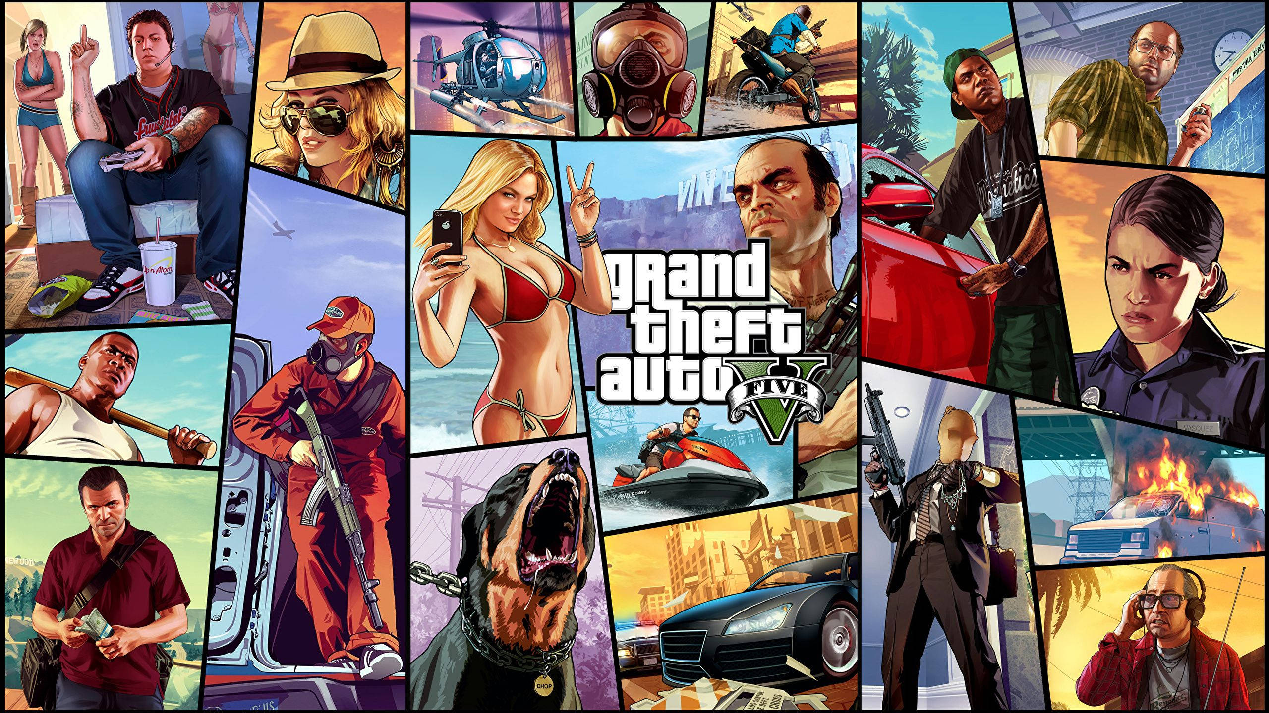 GTA 5 2560x1440 Flisemosaikk Bakgrunner