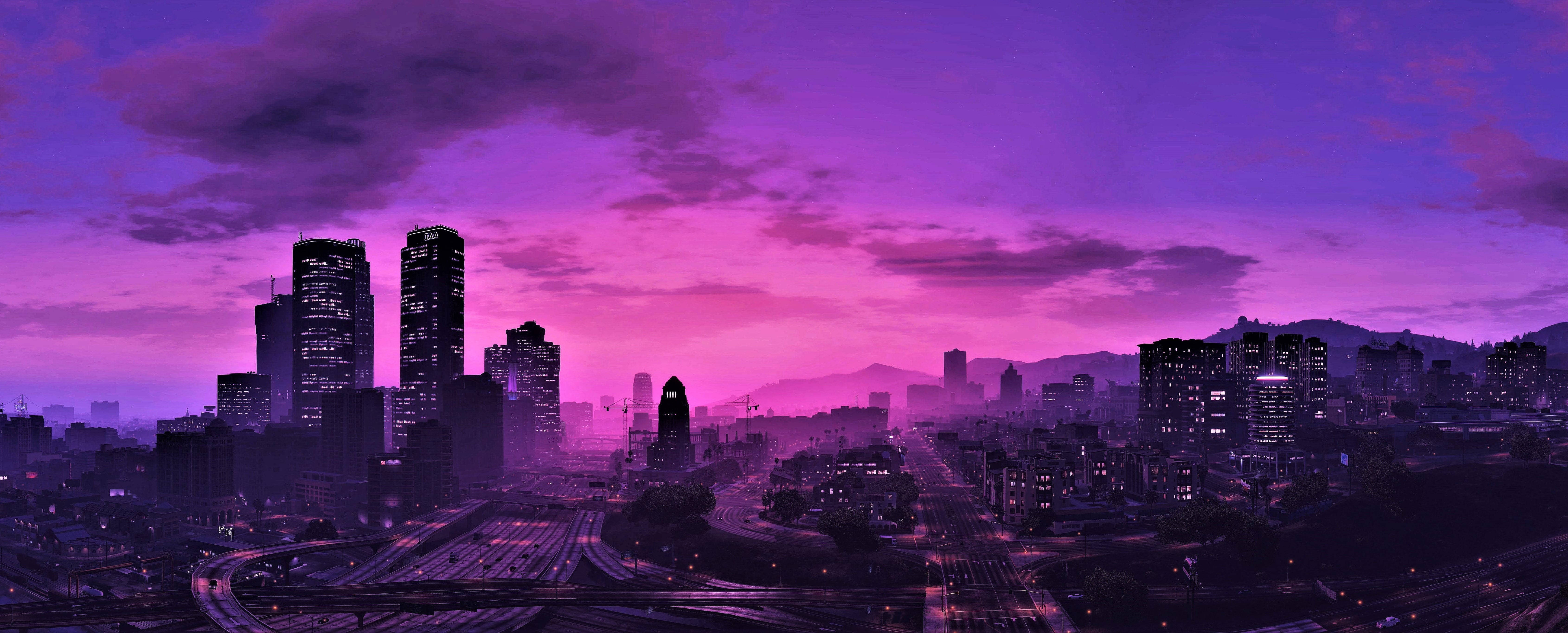 GTA 5 Lilla Silhuett 1080p Spill Bakgrunner