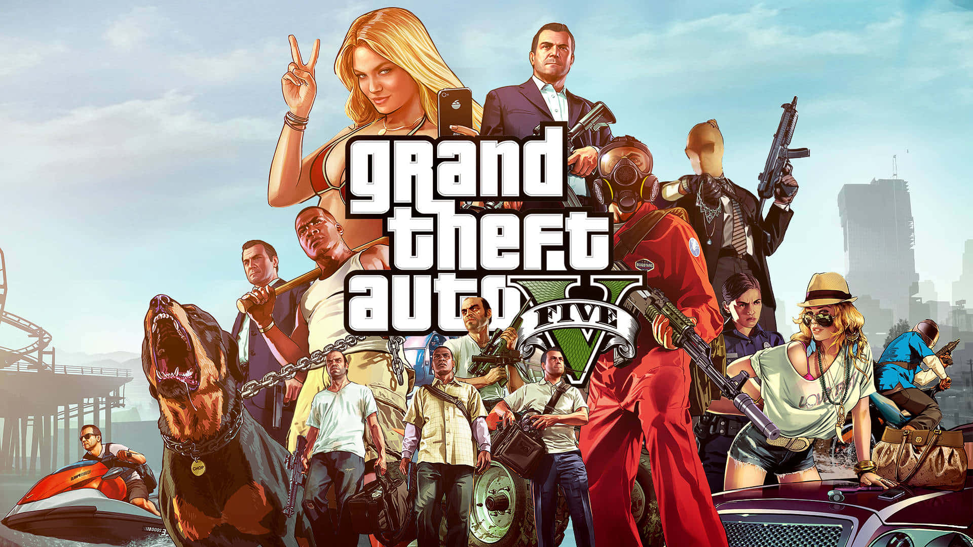 Gta Bakgrunn Grand Theft Auto Five Lasteskjerm Karakterer Bakgrunner