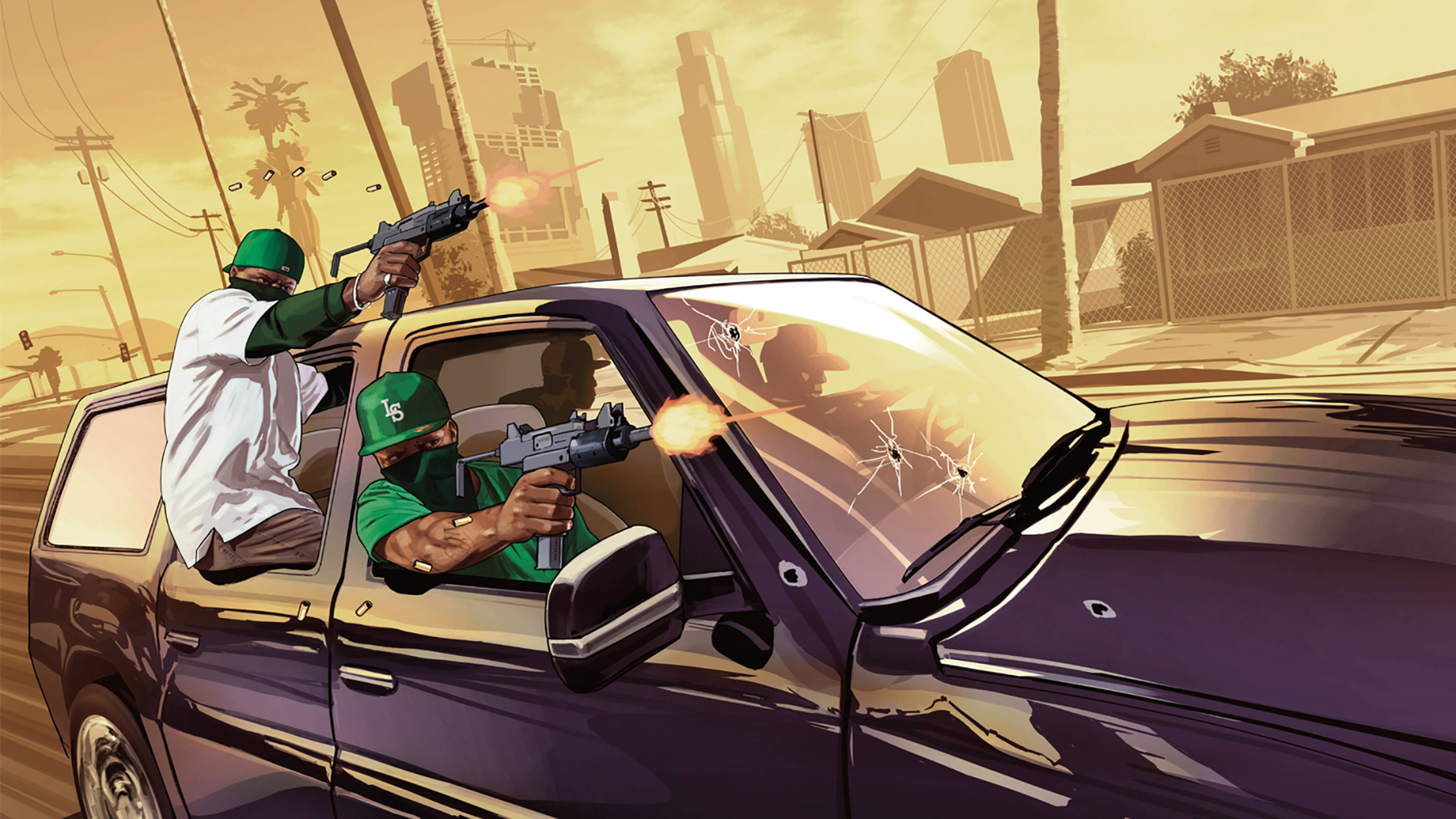 GTA SA 4K bilbeskyting Bakgrunner