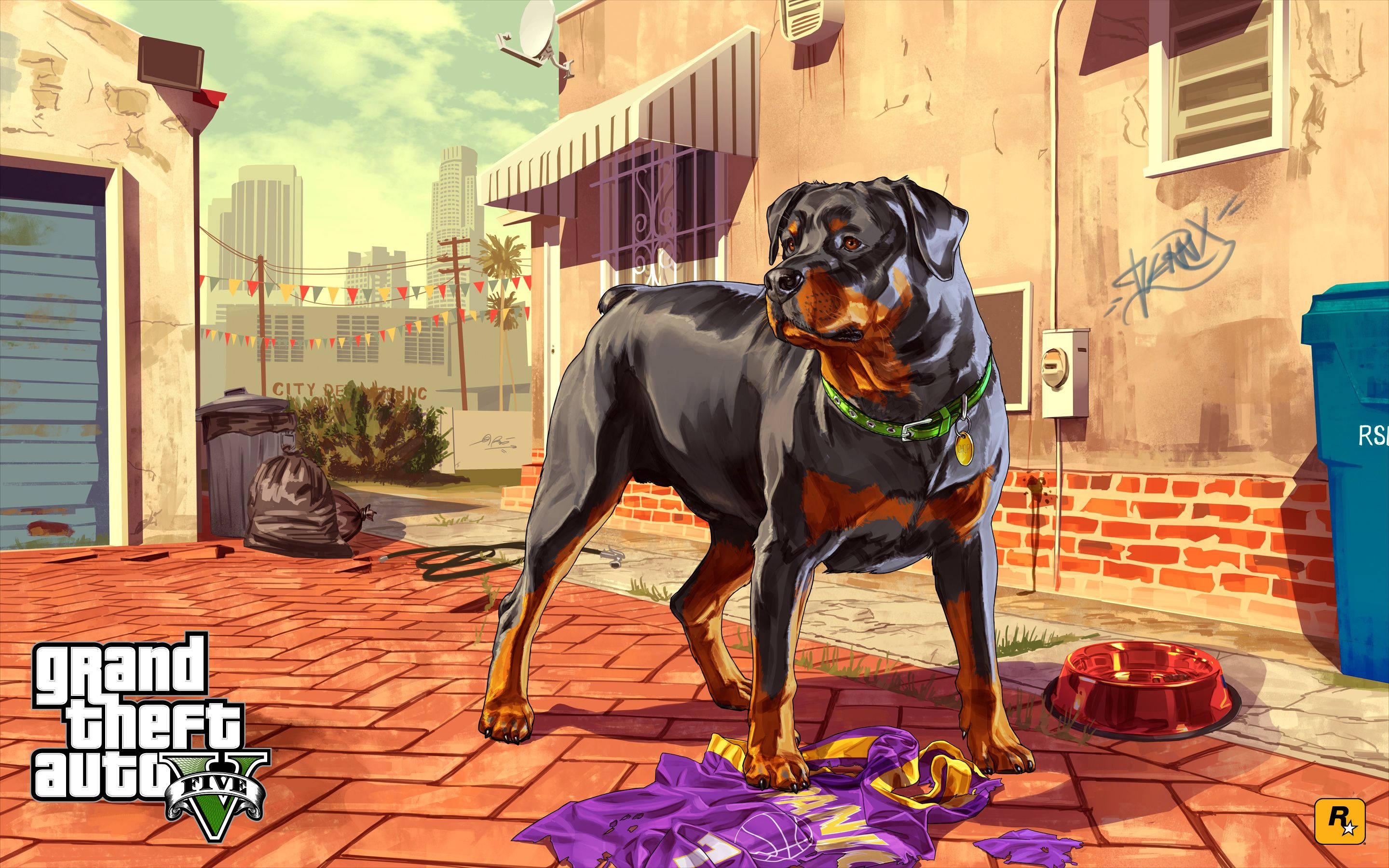 GTA San Andreas 4K: Chop, Rottweiler-hunden Bakgrunner