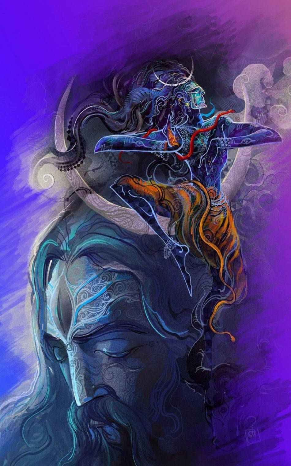 Gud mobil Shiva hinduisk gud kunstverk Bakgrunner