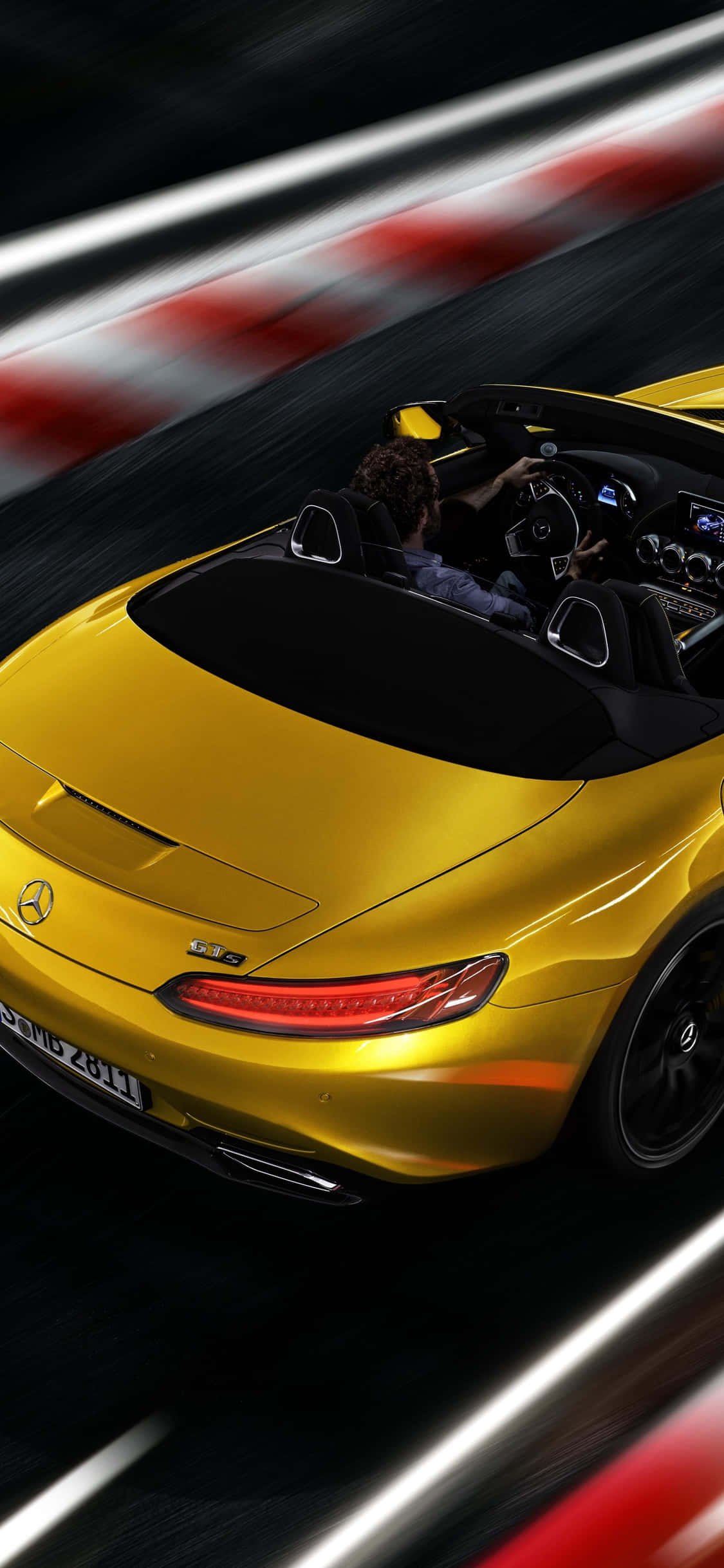 Gul Cabriolet iPhone Xs Mercedes Amg Bakgrunn Bakgrunner