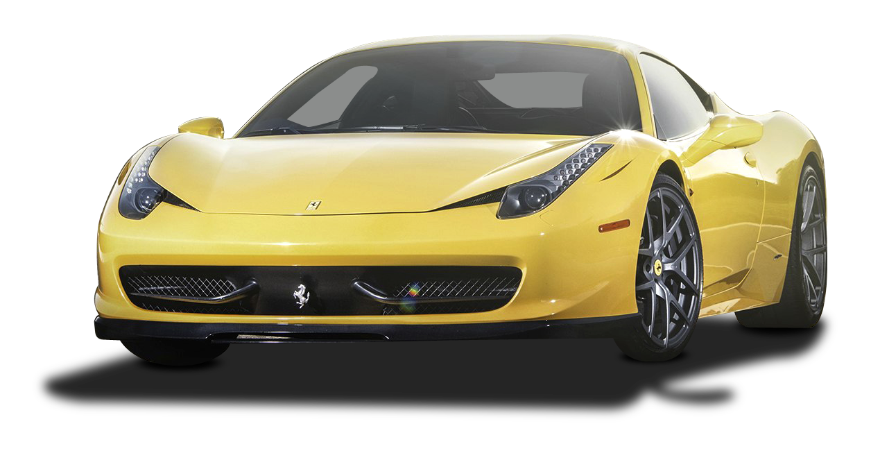 Gul Ferrari sportsbil Bakgrunner