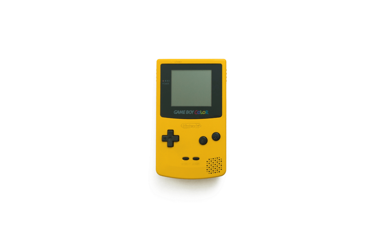 Gul Game Boy Color-konsoll Bakgrunner
