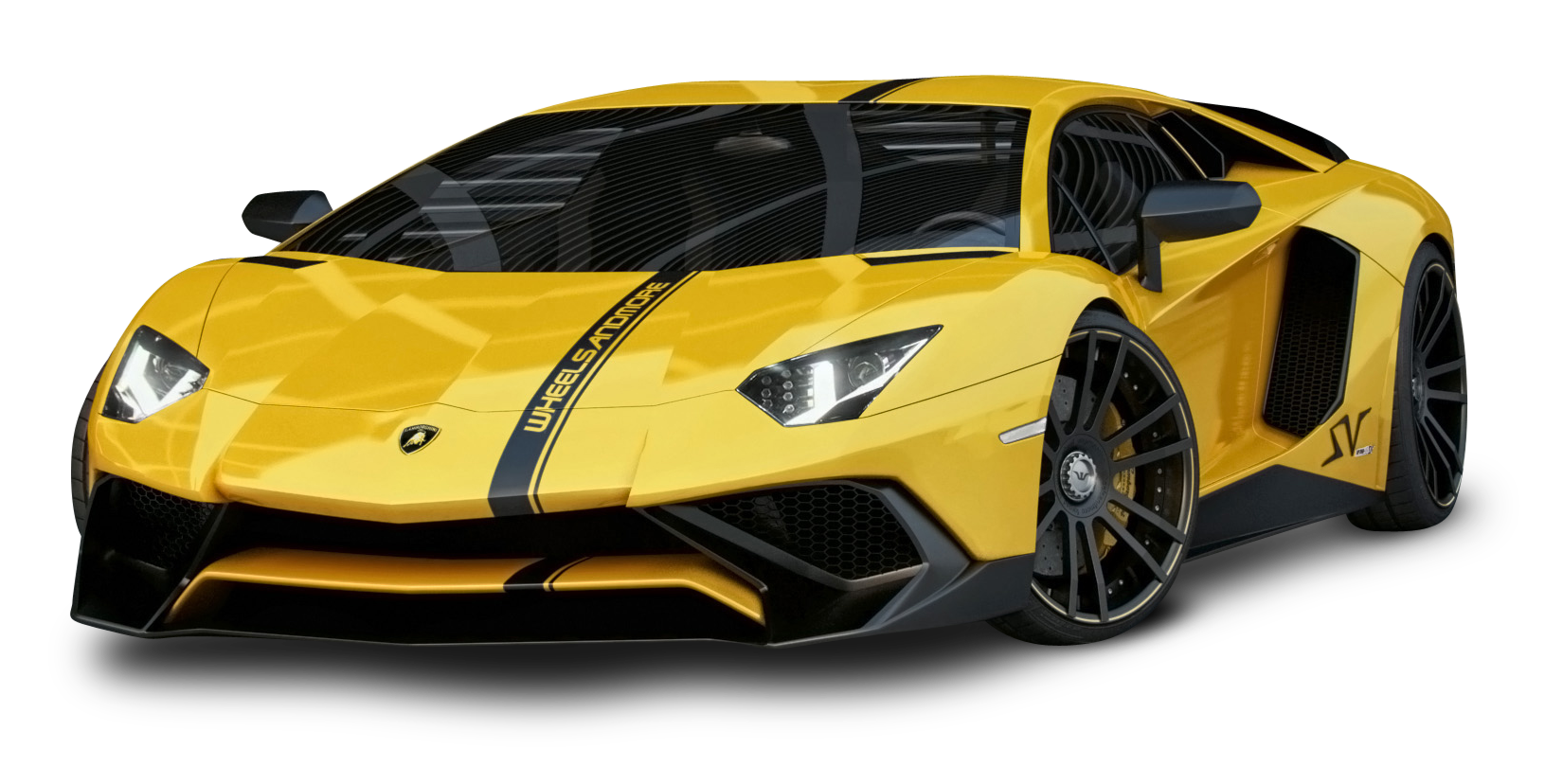 Gul Lamborghini Aventador S V Bakgrunner