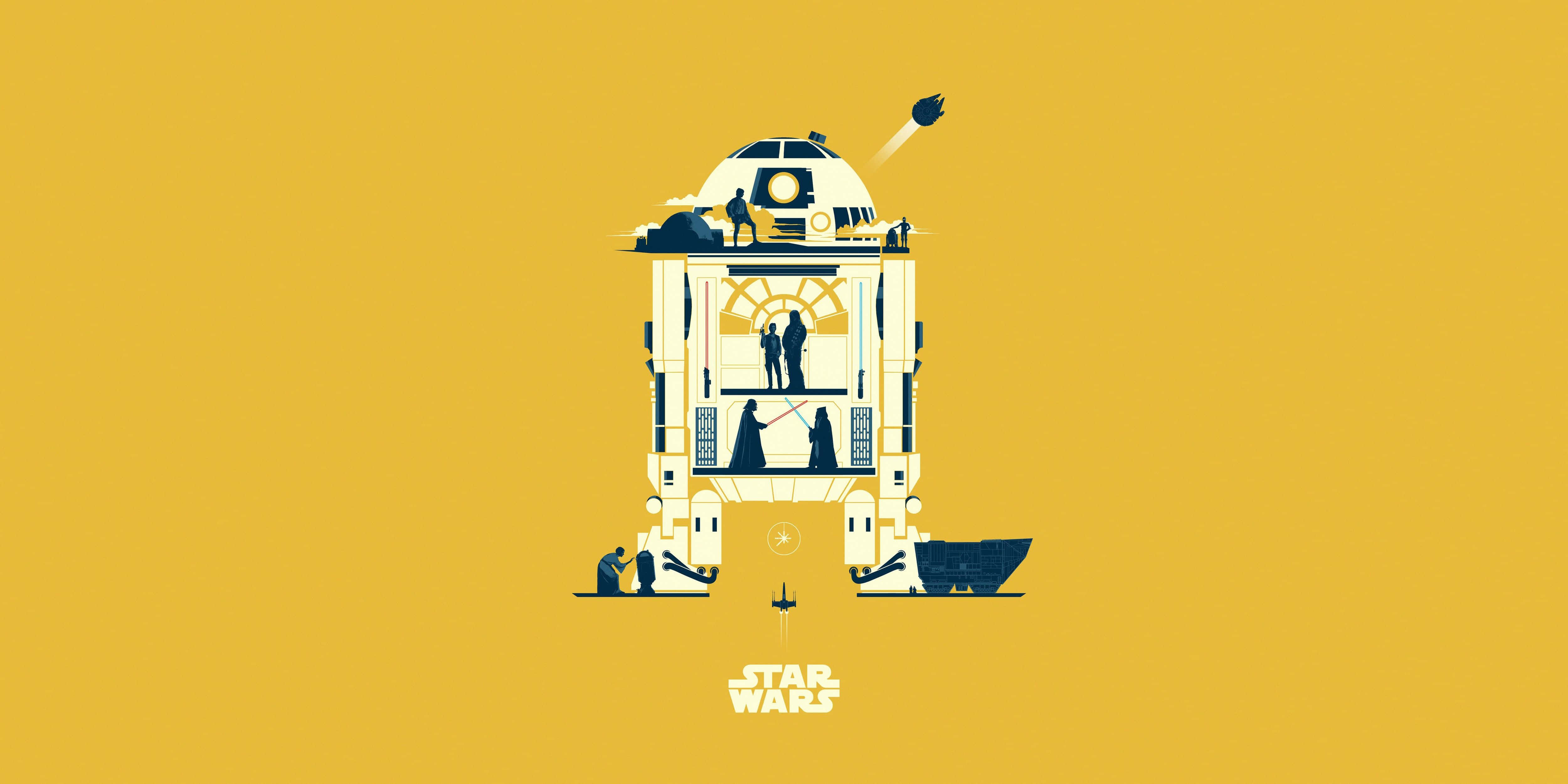 Gul R2-D2 iPad Bakgrunner