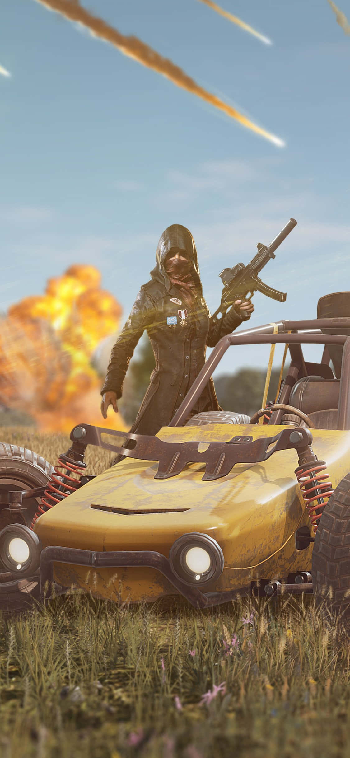 Gul Racerbil PUBG iPhone Bakgrunner