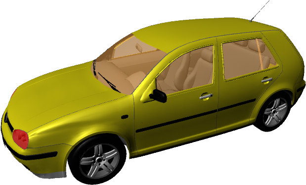Gul sedan 3D-modell Bakgrunner