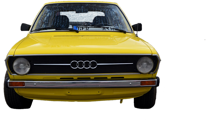 Gul vintage Audi forfra Bakgrunner