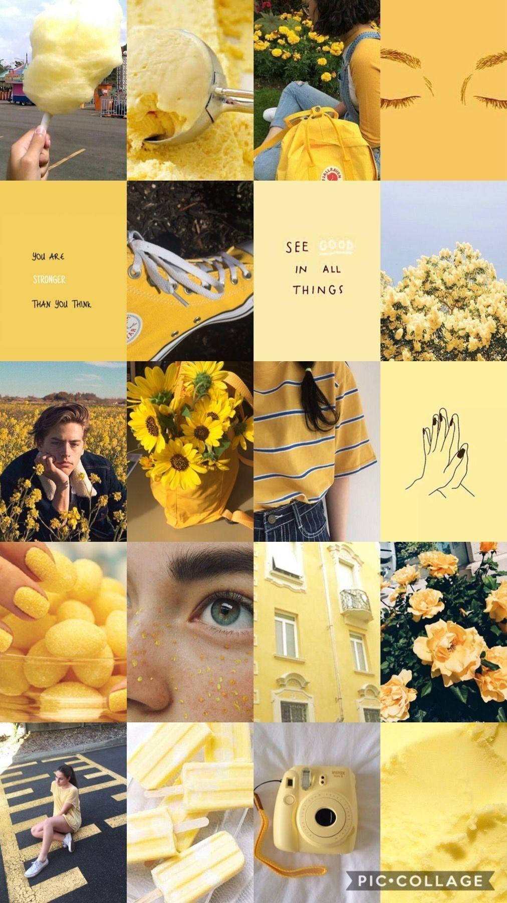 Gule ting estetisk collage Bakgrunner