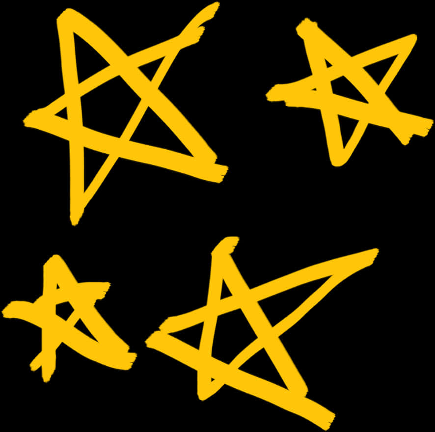 Gult pentagram på svart bakgrunn Bakgrunner