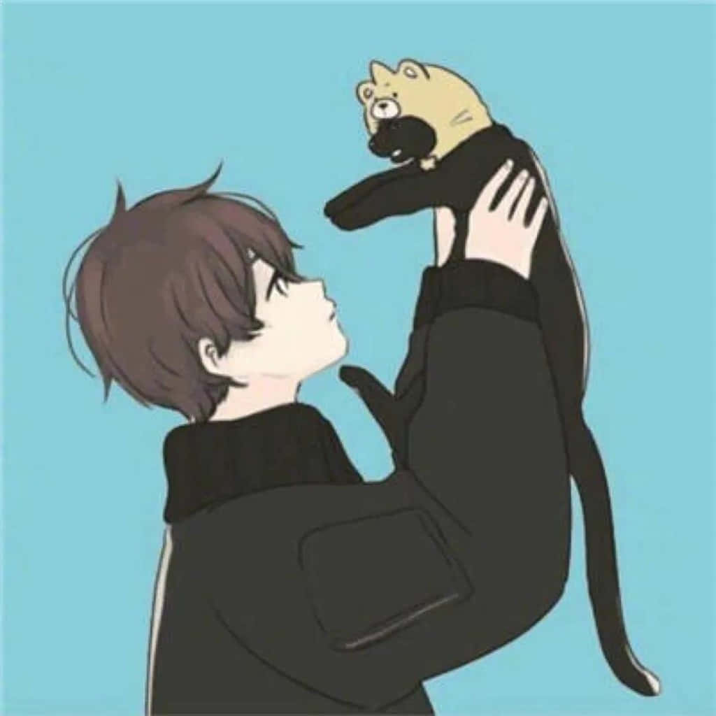 Gutt med katt matchende anime-profilbilde Bakgrunner
