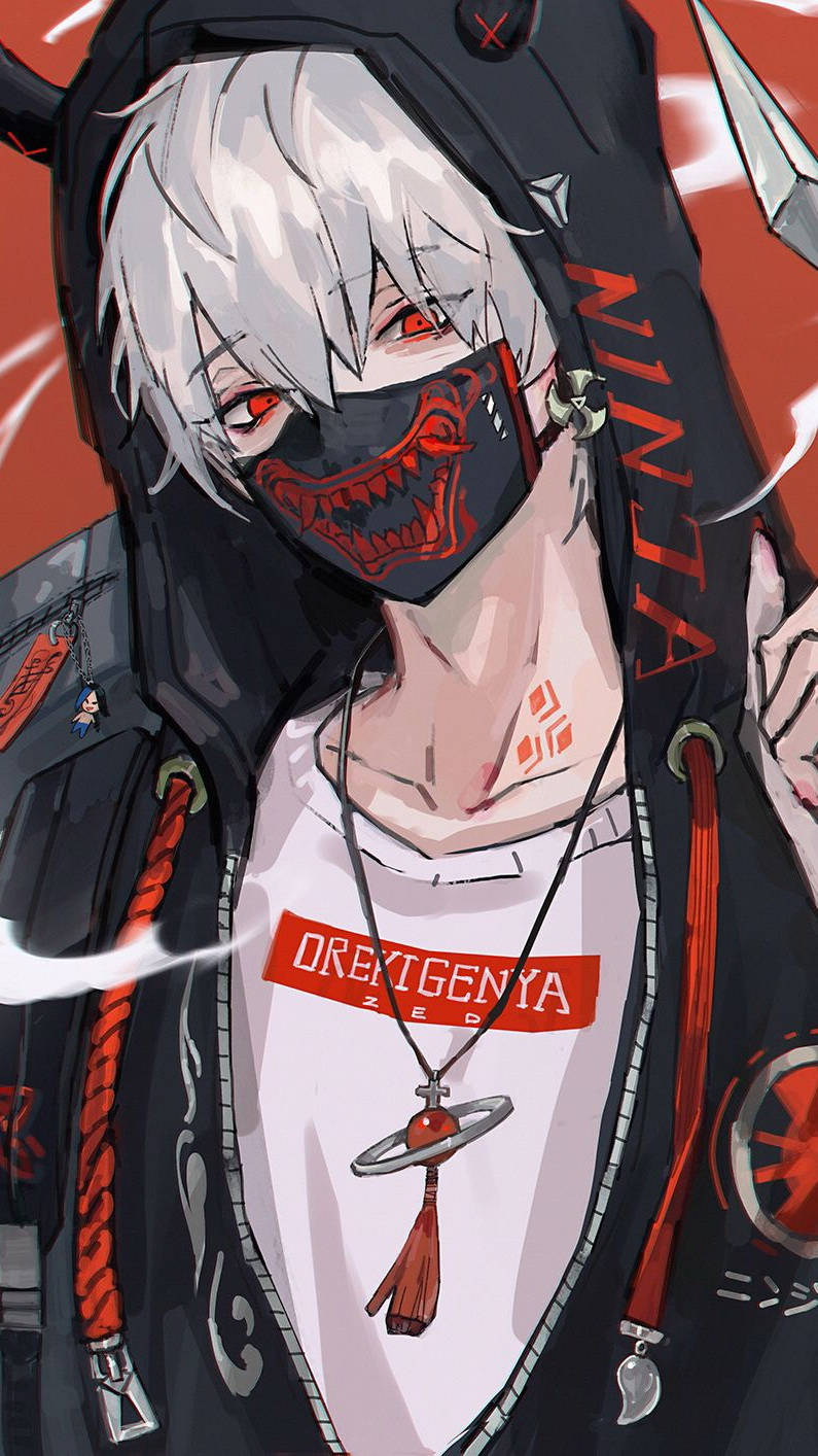 Gutt med maske, edgy anime-profilbilde Bakgrunner