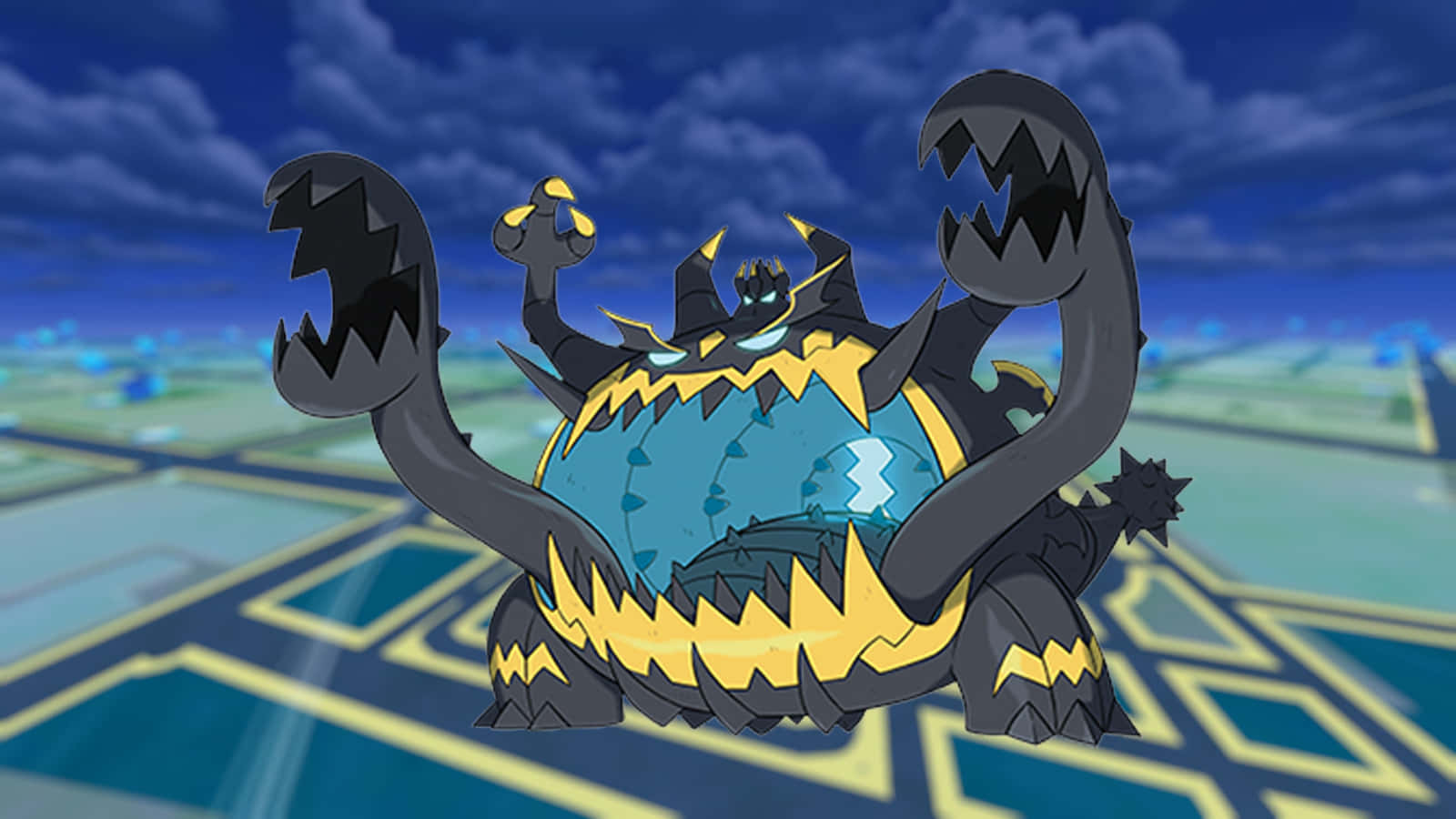 Guzzlord Pokemon Go Nattehimmel Bakgrunner
