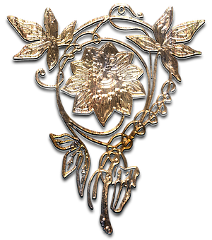 Gyllen blomstermetallkunstverk Bakgrunner