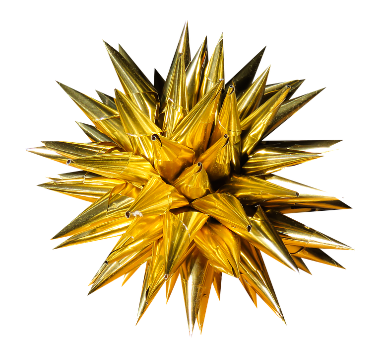 Gyllen julestjerneornament Bakgrunner