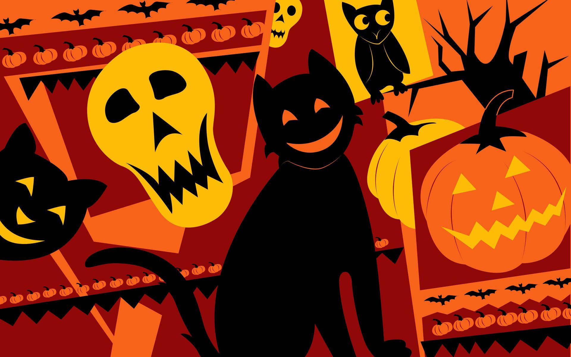 Halloween Doodle Laptop Kunst Bakgrunner