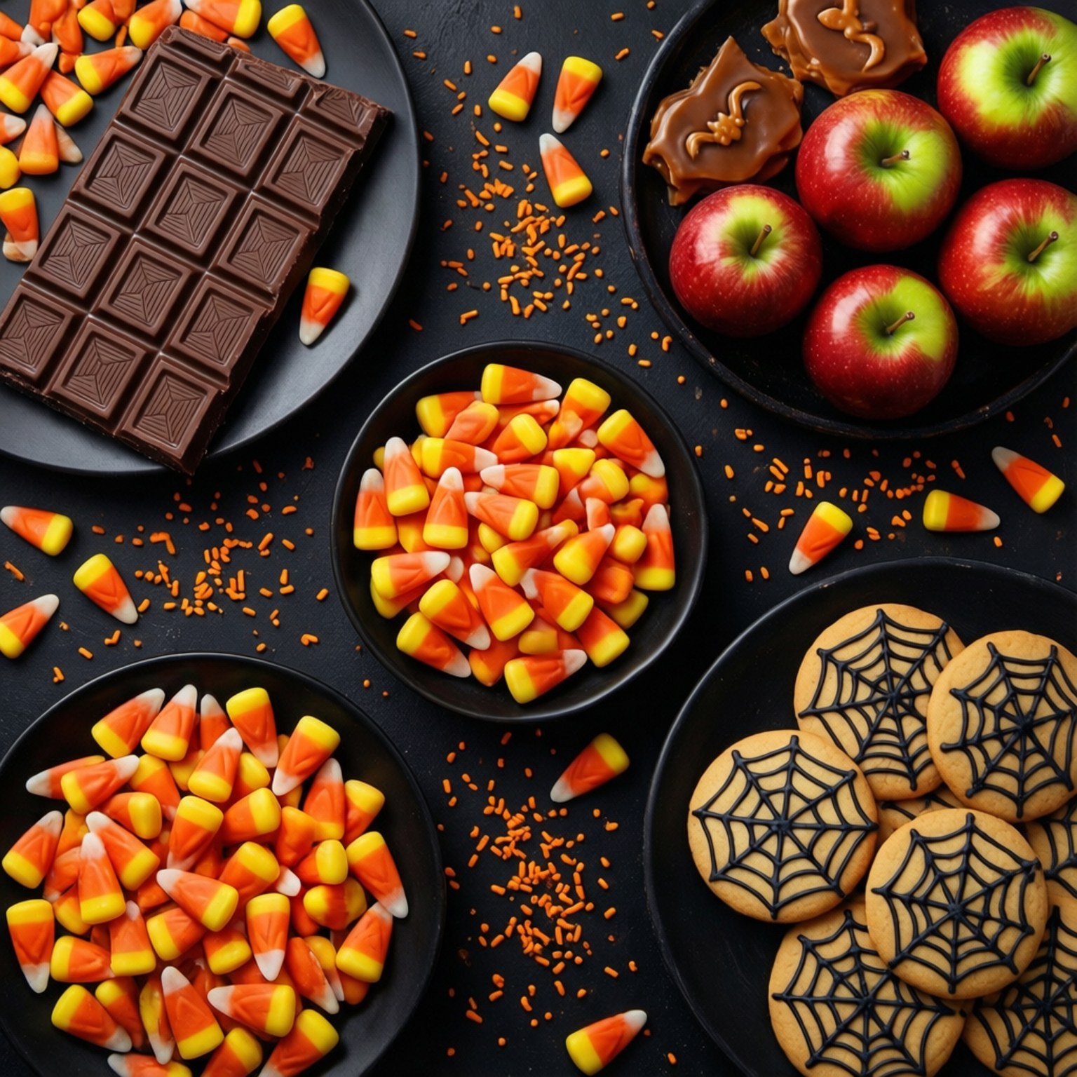 Halloween-godbiter flat lay Bakgrunner