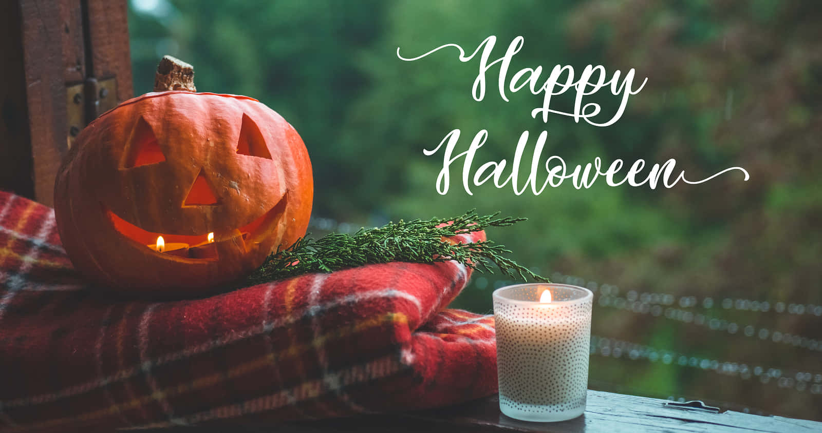 Halloween-gresskar bakgrunn rød pledd Bakgrunner