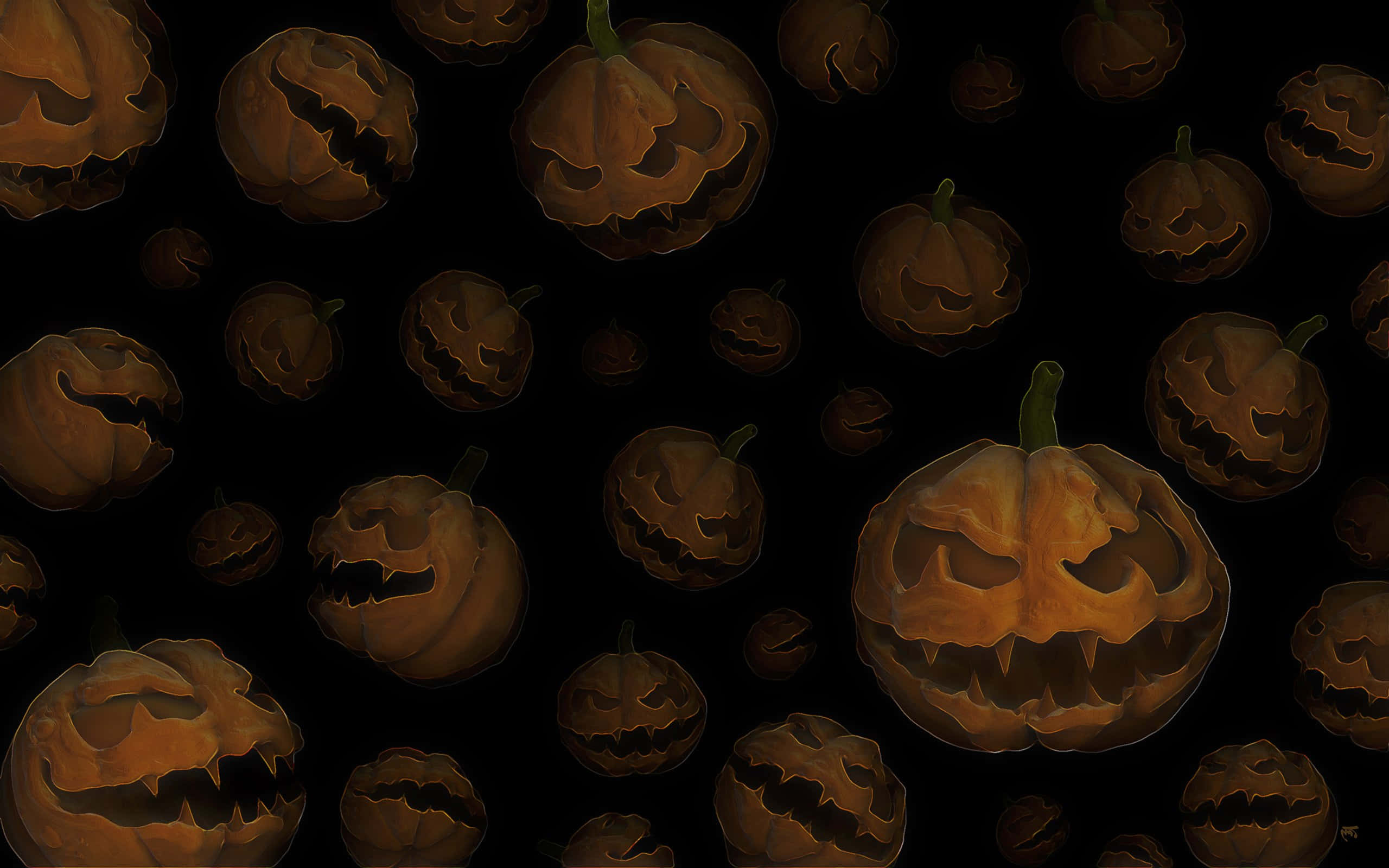 Halloween-gresskar Bakgrunn Skumle Ansikter Bakgrunner