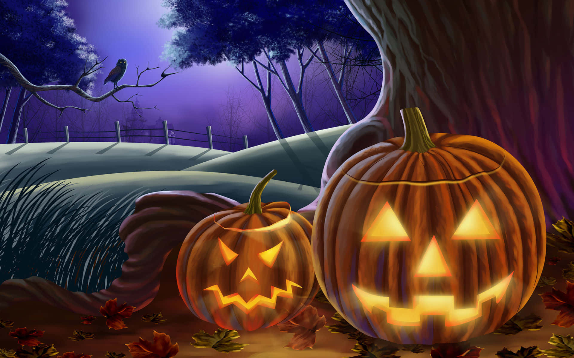 Halloween-gresskar Bakgrunn Trebark Bakgrunner