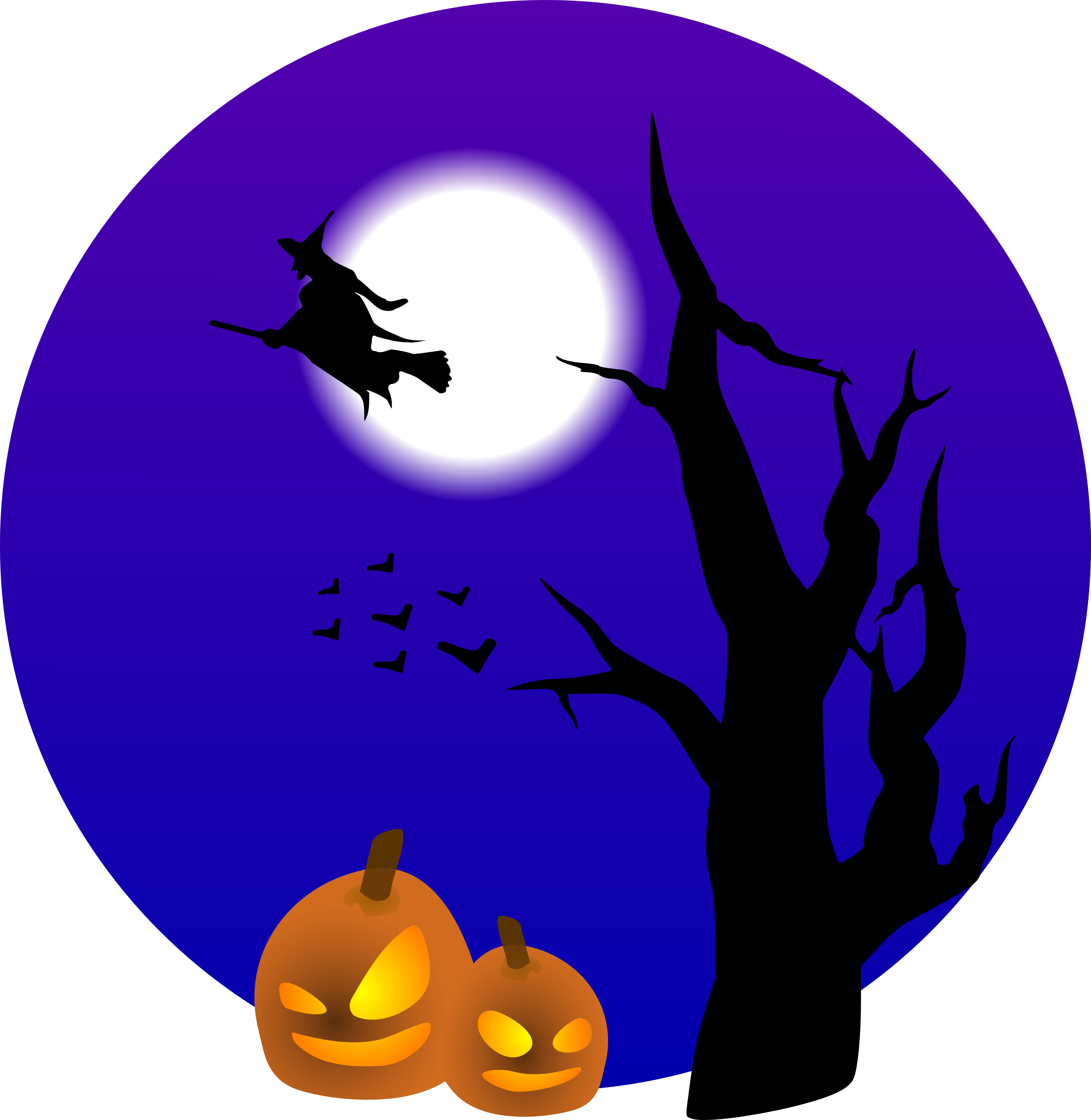 Halloween Heks Flyr Fullmåne Bakgrunner