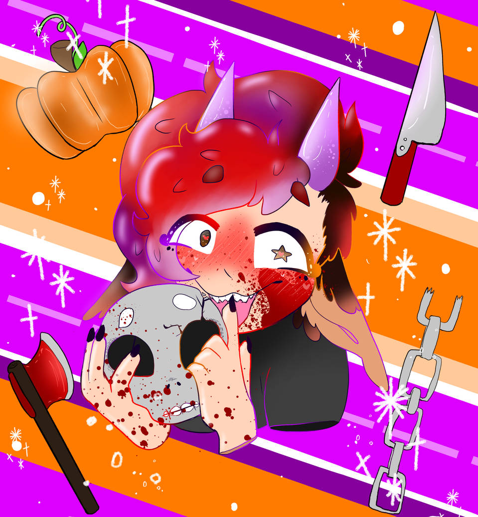 Halloween PFP – søtt barn som holder hodeskalle Bakgrunner