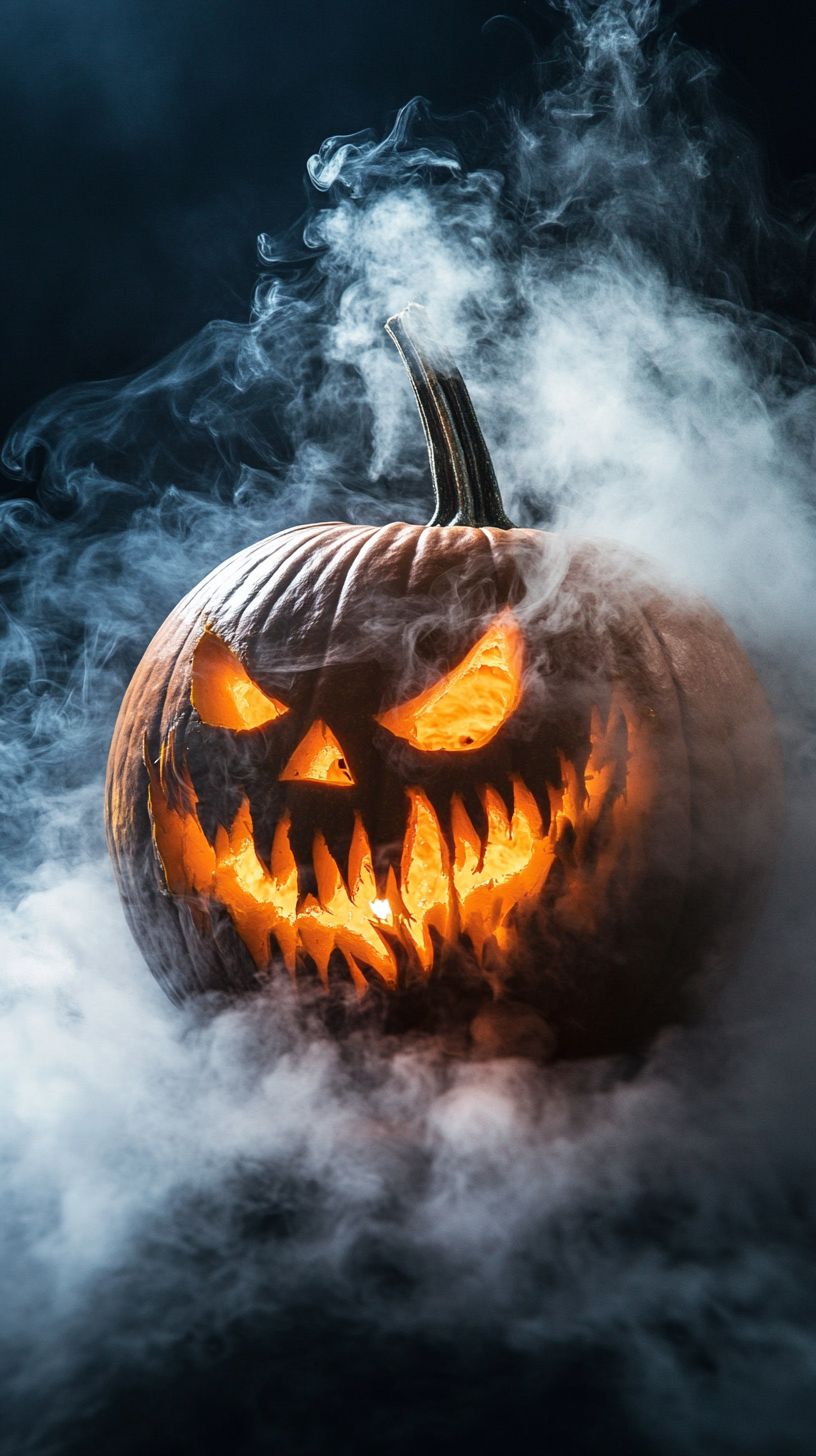 halloween produktbakgrunn gresskar 3D høst plattform røyk scene Bakgrunner