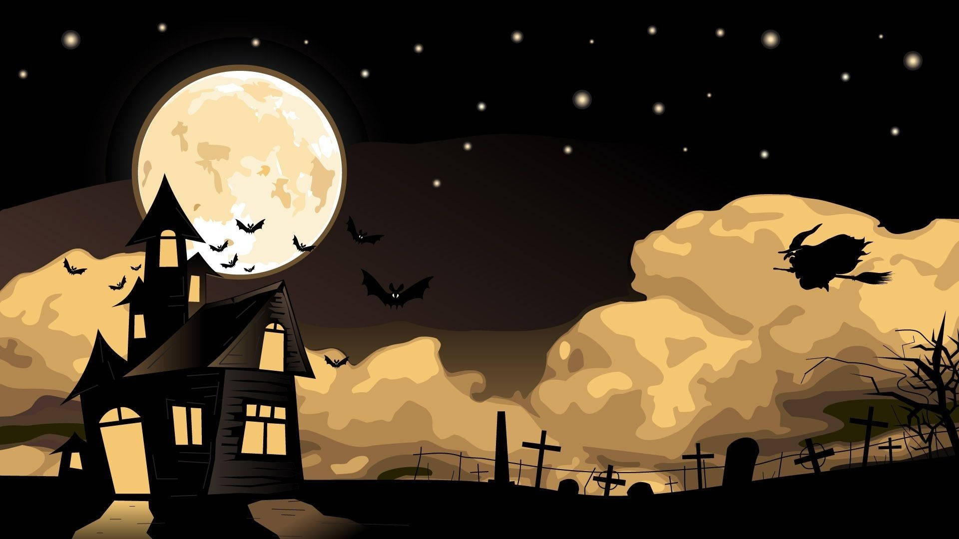 Halloween-skummel tegneserieherregård Bakgrunner