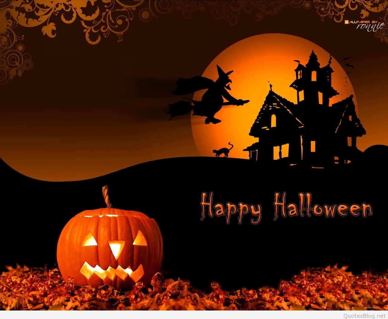 Halloween Søt Skummel 3D Gresskar Digitalt Bilde Bakgrunner