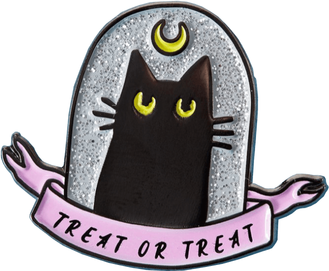 Halloween svart katt godteri-eller-badge Bakgrunner