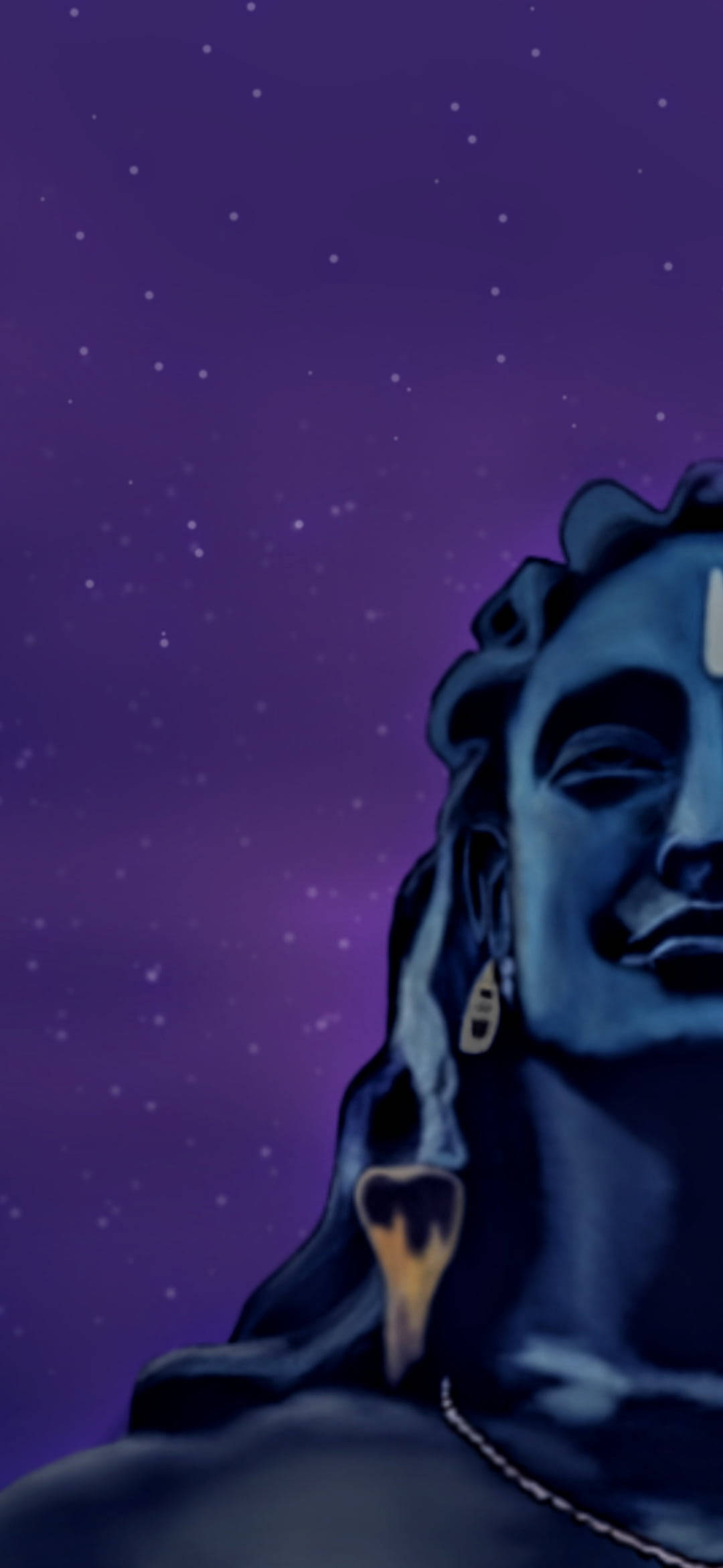 Halvportrettkunstverk Adiyogi Shiva Bakgrunner